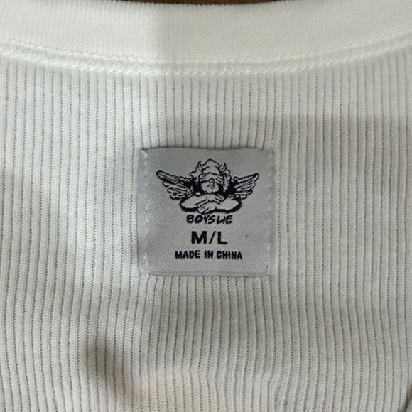 Boys Lie White Ribbed Tank - Picture 2 of 3
